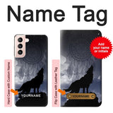 Samsung Galaxy S21 5G Hard Case Dream Catcher Wolf Howling with custom name