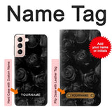 Samsung Galaxy S21 5G Hard Case Black Roses with custom name