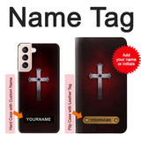 Samsung Galaxy S21 5G Hard Case Christian Cross with custom name