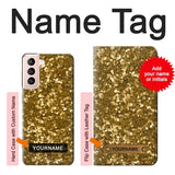 Samsung Galaxy S21 5G Hard Case Gold Glitter Graphic Print with custom name
