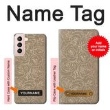 Samsung Galaxy S21 5G Hard Case Gold Rose Pattern with custom name