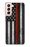 Samsung Galaxy S21 5G Hard Case Firefighter Thin Red Line Flag