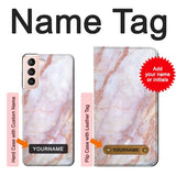 Samsung Galaxy S21 5G Hard Case Soft Pink Marble Graphic Print with custom name