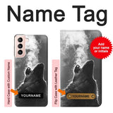 Samsung Galaxy S21 5G Hard Case Wolf Howling with custom name