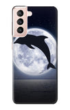 Samsung Galaxy S21 5G Hard Case Dolphin Moon Night