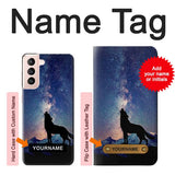 Samsung Galaxy S21 5G Hard Case Wolf Howling Million Star with custom name