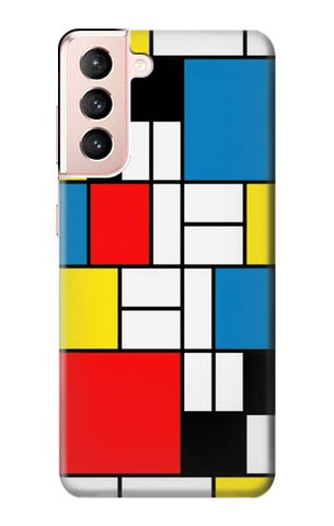 Samsung Galaxy S21 5G Hard Case Piet Mondrian Line Art Composition