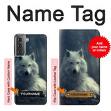 Samsung Galaxy S21+ 5G Hard Case White Wolf with custom name