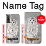 Samsung Galaxy S21+ 5G Hard Case Snowy Owl White Owl with custom name