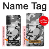Samsung Galaxy S21+ 5G Hard Case Snow Camo Camouflage Graphic Printed with custom name