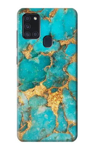 Samsung Galaxy A21s Hard Case Aqua Turquoise Stone