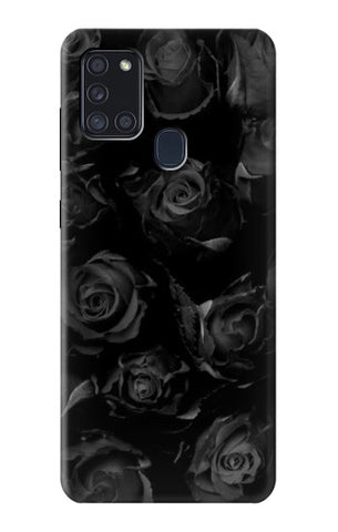 Samsung Galaxy A21s Hard Case Black Roses