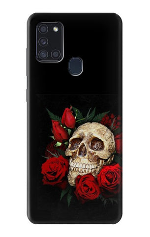Samsung Galaxy A21s Hard Case Dark Gothic Goth Skull Roses