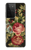 Samsung Galaxy S21 Ultra 5G Hard Case Vintage Antique Roses