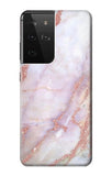 Samsung Galaxy S21 Ultra 5G Hard Case Soft Pink Marble Graphic Print
