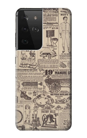 Samsung Galaxy S21 Ultra 5G Hard Case Retro Vintage Paper