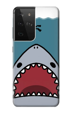Samsung Galaxy S21 Ultra 5G Hard Case Cartoon Shark Sea Diving