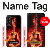  Moto G8 Power Hard Case Fire Guitar Burn with custom name