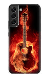  Moto G8 Power Hard Case Fire Guitar Burn