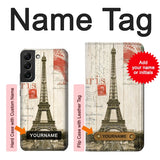  Moto G8 Power Hard Case Eiffel Tower Paris Postcard with custom name