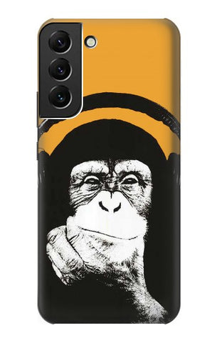 Samsung Galaxy S22+ 5G Hard Case Funny Monkey with Headphone Pop Music