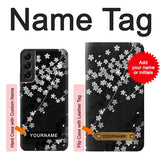 Samsung Galaxy S22+ 5G Hard Case Japanese Style Black Flower Pattern with custom name