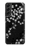 Samsung Galaxy S22+ 5G Hard Case Japanese Style Black Flower Pattern