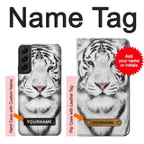  Moto G8 Power Hard Case White Tiger with custom name