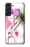  Moto G8 Power Hard Case Devushka Geisha Kimono