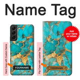  Moto G8 Power Hard Case Aqua Turquoise Stone with custom name