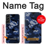 Samsung Galaxy S22+ 5G Hard Case Navy Blue Camouflage with custom name