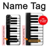  Moto G8 Power Hard Case Black and White Piano Keyboard with custom name