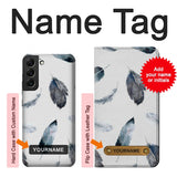  Moto G8 Power Hard Case Feather Paint Pattern with custom name