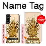  Moto G8 Power Hard Case Gold Pineapple with custom name