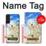 Samsung Galaxy S22+ 5G Hard Case Arctic Polar Bear in Love with Seal Paint with custom name