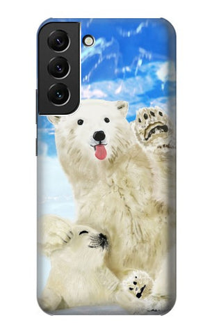 Samsung Galaxy S22+ 5G Hard Case Arctic Polar Bear in Love with Seal Paint