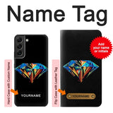 Samsung Galaxy S22+ 5G Hard Case Abstract Colorful Diamond with custom name