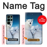 Samsung Galaxy S22 Ultra 5G Hard Case Polar Bear Family Arctic with custom name