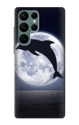  Moto G8 Power Hard Case Dolphin Moon Night