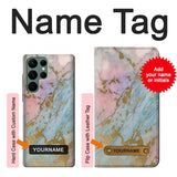  Moto G8 Power Hard Case Rose Gold Blue Pastel Marble Graphic Printed with custom name