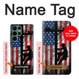  Moto G8 Power Hard Case Electrician Lineman American Flag with custom name