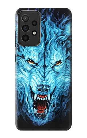 Samsung Galaxy A52s 5G Hard Case Blue Fire Grim Wolf