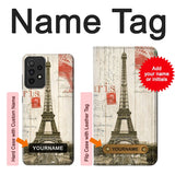Samsung Galaxy A52s 5G Hard Case Eiffel Tower Paris Postcard with custom name