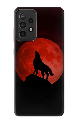 Samsung Galaxy A52s 5G Hard Case Wolf Howling Red Moon