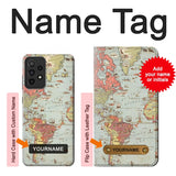 Samsung Galaxy A52s 5G Hard Case Vintage World Map with custom name