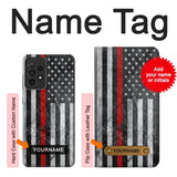 Samsung Galaxy A52s 5G Hard Case Firefighter Thin Red Line American Flag with custom name