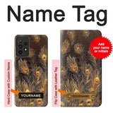 Samsung Galaxy A52s 5G Hard Case Gold Peacock Feather with custom name