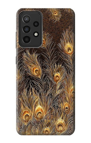 Samsung Galaxy A52s 5G Hard Case Gold Peacock Feather