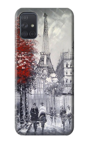 Samsung Galaxy A71 5G Hard Case Eiffel Painting of Paris
