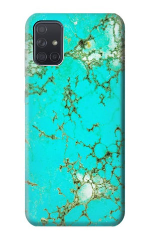 Samsung Galaxy A71 5G Hard Case Turquoise Gemstone Texture Graphic Printed